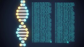 DNA spiral shape molecule decoding on lcd screen seamless loop animation background new quality beautiful natural health cool nice stock 4k video footage - Powered by Shutterstock - Get 15% off with code: PIKWIZARD15