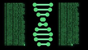 DNA spiral shape molecule decoding on lcd screen seamless loop animation background new quality beautiful natural health cool nice stock 4k video footage