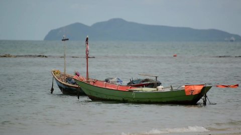 Fishing boats in the middle of the sea  