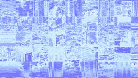 4k Blue abstract animation mosaic background with dynamic interference.