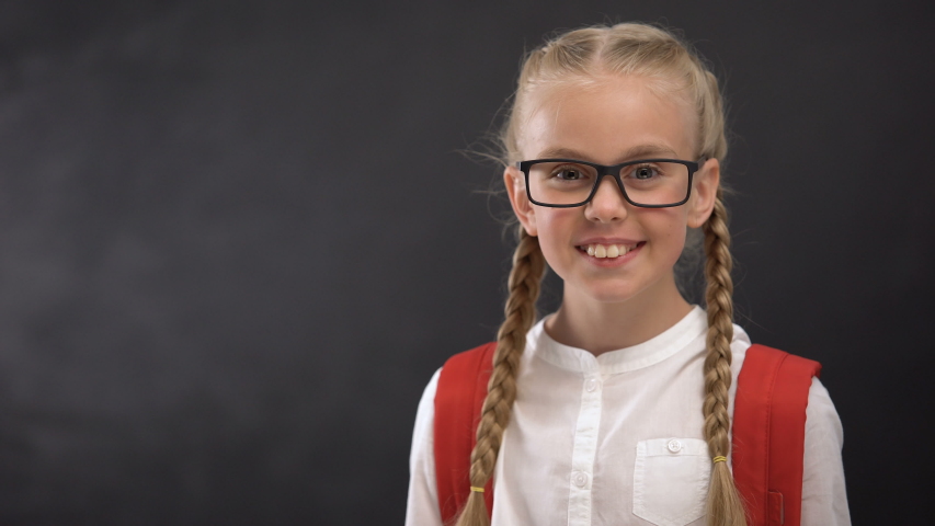 Teenager schoolgirl natural glasses