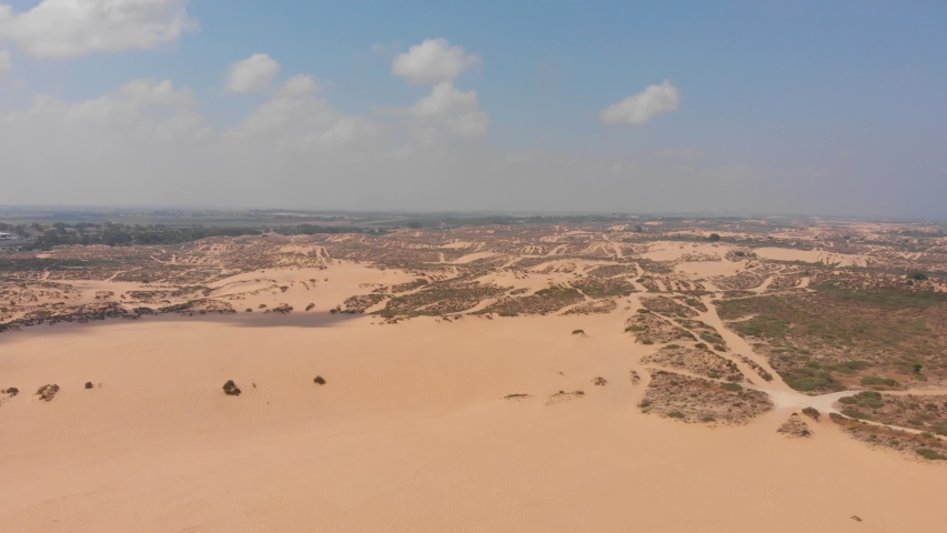 Aerial survey of sandy dunes in Israel.