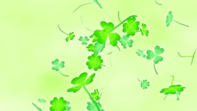 Loop vertical late rotation Clover leaves bright background