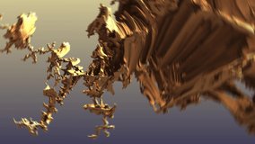 Strange surreal artifact futurist technology fractal golden metallic super structure concept art seamless video 