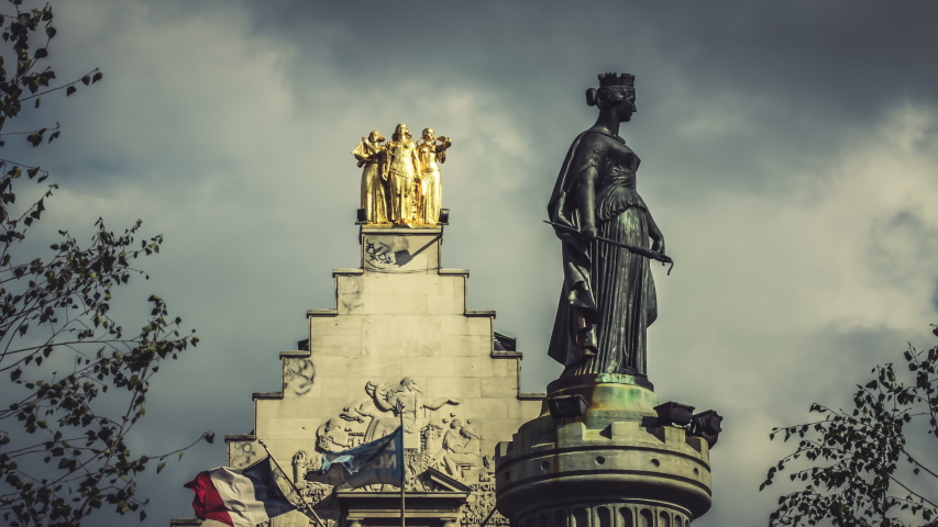 Old buildings and classic architecture in French city Lille, Hauts de France, north of Paris