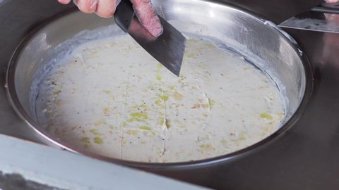 Stir Fried Ice Cream Rolls At Stock Footage Video 100 Royalty Free 1039408757 Shutterstock