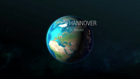 Germany - Hannover - Zooming from space to city