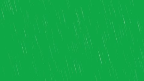 Rain animation on a green screen.