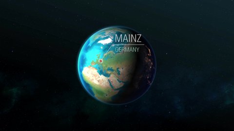 Germany - Mainz - Zooming from space to city