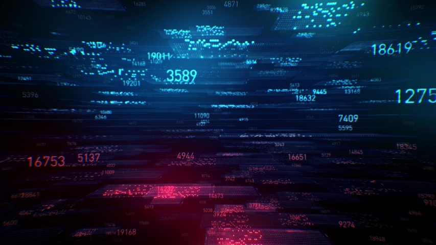Abstract neon background. Binary code. Artificial Intelligence. Digital technology. Flight in digital space. | Shutterstock HD Video #1032385214