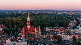 Aerial View of Krakow, Wawel, Royal Castle, Cracow, Poland, Polska