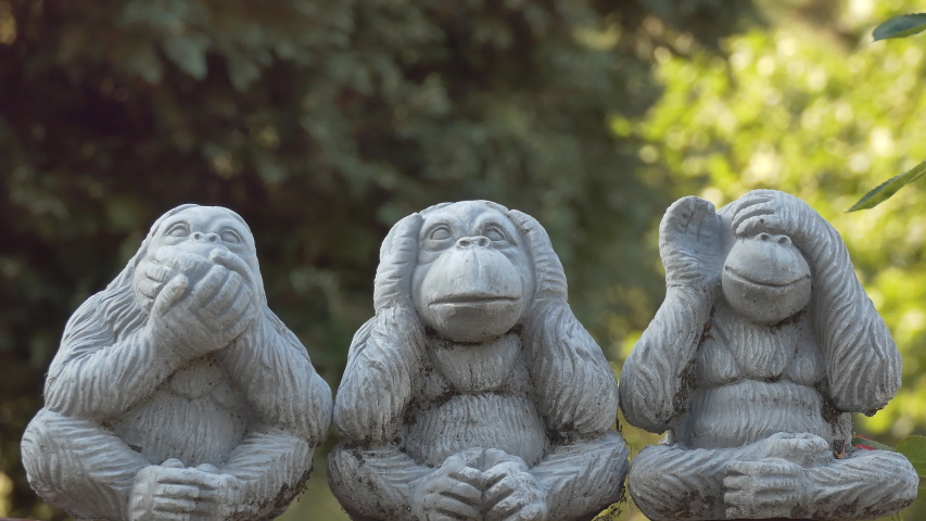 Statues Of Three Wise Monkeys Stock Footage Video 100 Royalty Free 1032442898 Shutterstock