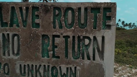 Badagry, Lagos /Nigeria - August 3 2018: point of no return is the slave route of British slave traders where they transport black slaves to Europe and America through ocean via ships. 