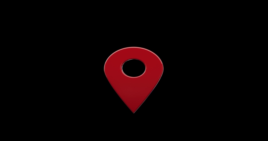 Icon Location Map in 3d Stock Footage Video (100% Royalty-free