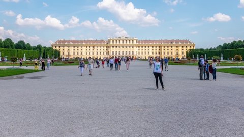 Schonbrunn Palace, Vienna, Austria, Hyperlapse Timelapse Video, 02Jun2019