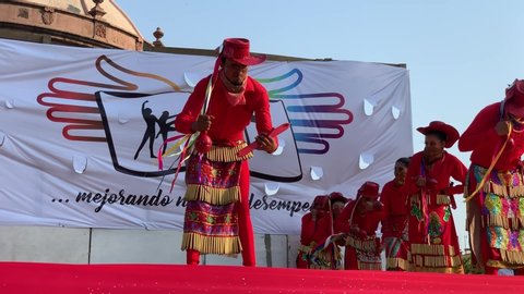 Durango, Durango / Mexico - May 2019: Traditional ethnic dance celebration in Durango City, Mexican folklore