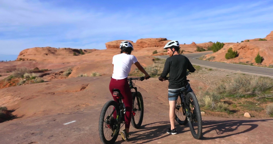 Bikers on the Road Outside the Canyons & Desert of Utah