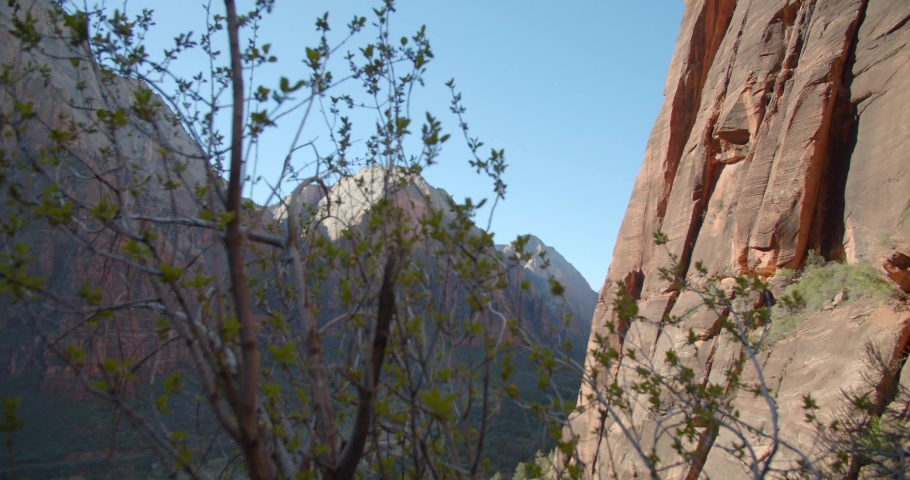 Beautiful Zion National Park, Utah Canyons by Handheld Camera