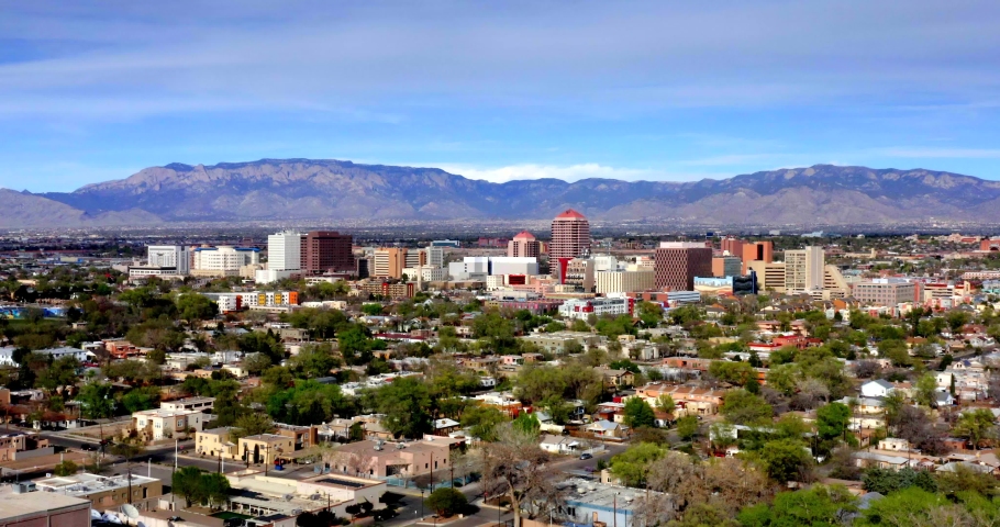 Albuquerque, New Mexico Skyline Aerial View From Balloon