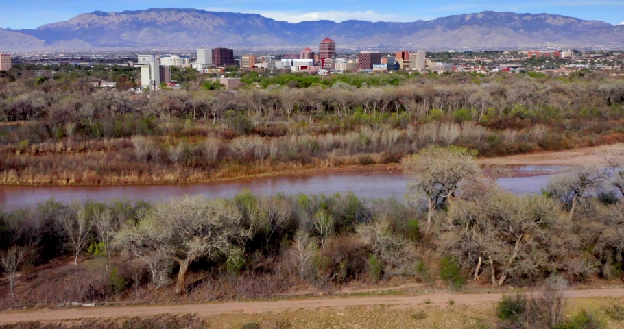 Albuquerque, New Mexico Skyline Aerial View From Balloon