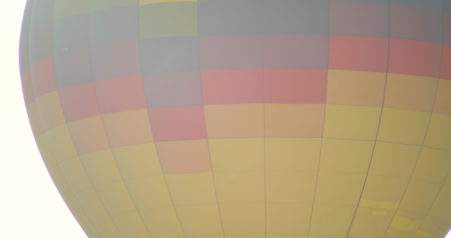 Tourists in Hot Air Balloon Ride Above New Mexico, Close Up