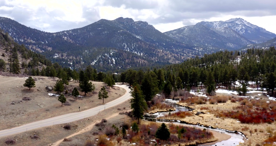 Rocky Mountain National Park Colorado, Winter Landscape by Aerial Drone