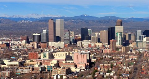 Denver Colorado Skyline & Cityscape by Aerial Drone