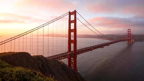 Sunrise time-lapse of the Golden Gate Bridge in San Francisco, CA