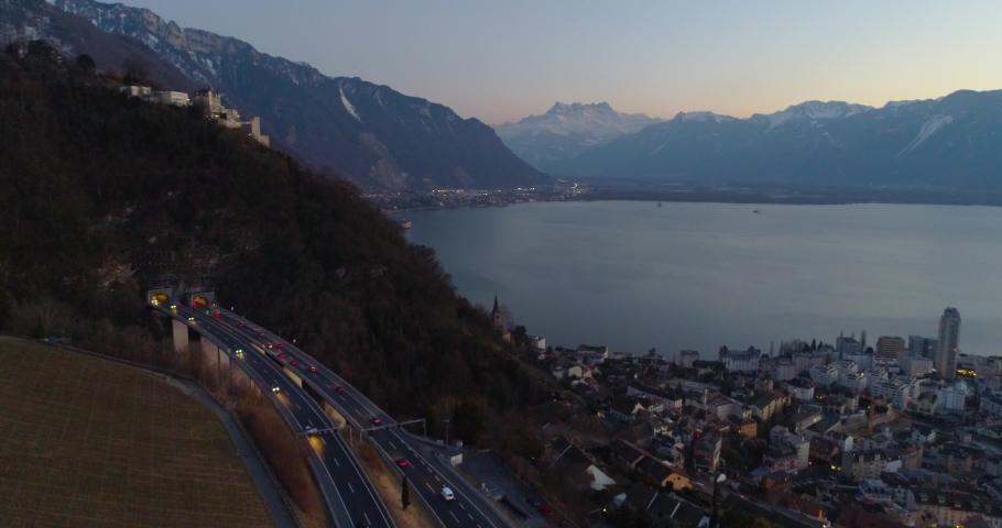highway bridge in montreux switzerland