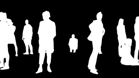 3d people silhouette loop animation