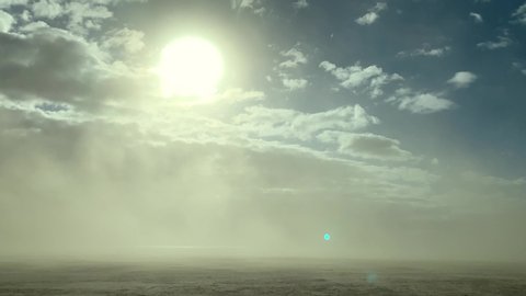 Dusty fog at California desert in 4k