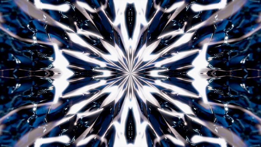 Abstract black and white kaleidoscope background. Animation. Beautiful hypnotic kaleidoscope motion, rotation and sucking into the vortex, monochrome. Royalty-Free Stock Footage #1032548918