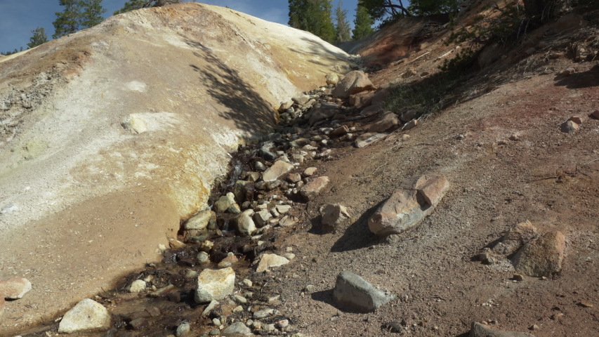 Lassen Volcanic National Park- Static shoot of now stream melt off in the spring from the mountains above