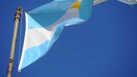 Argentina national flag waving . Great for any patriotic and argentinian national holiday like July 9, Malvinas day, Flag day, Dia de la Revolucion, national day or Truth and Justice Memorial day