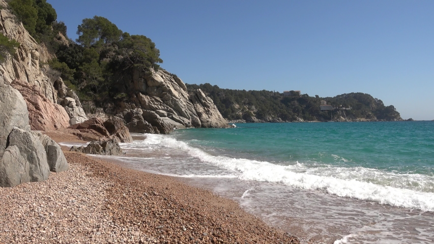 A beach in Lloret de Mar, Costa brava