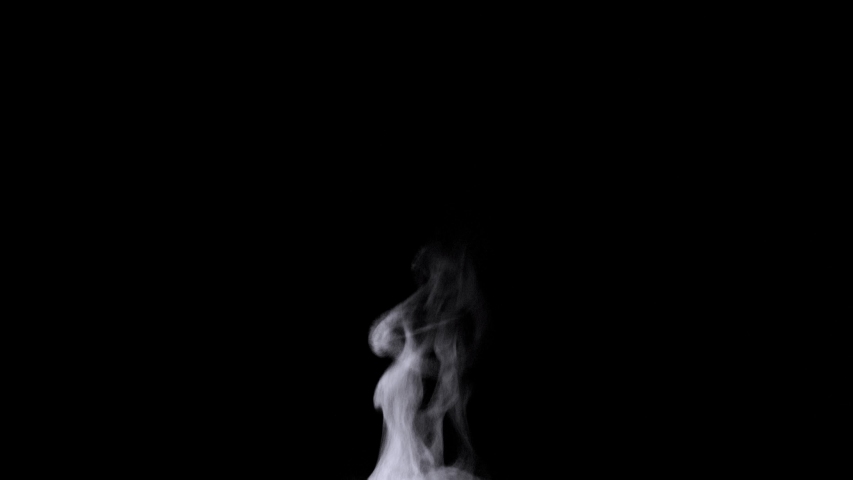 Real Steam On Black Background. Ideal for background or over-layer with blending mode add, screen, lighten. 4K | Shutterstock HD Video #1032597599