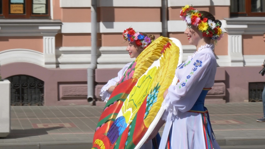 GOMEL, BELARUS - July 3, 2019: Independence Day of Belarus. Festive parade in Gomel | Shutterstock HD Video #1032598694