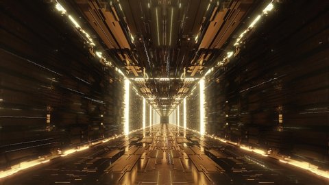 Loop gold Digital futuristic neon tunnel
