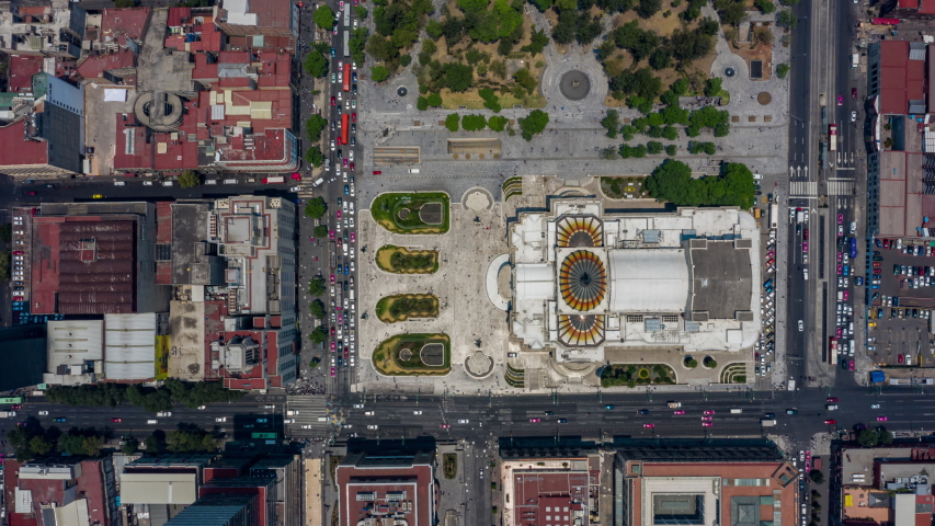 Fine Arts Palace in Mexico City Bellas Artes Downtown Hyperlapse
