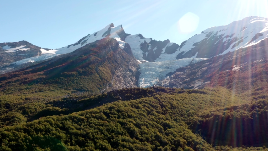 Aerial view of El Chalten in Parque Nacional Los Glaciares, Argentina