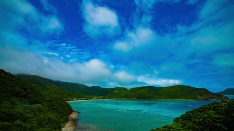 A timelapse of the promontory near the blue ocean. Amami oshima district Kagoshima Japan - 05.13.2019 camera : Canon EOS 5D mark4