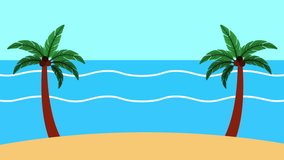 summer time sea scene , 4k video animation