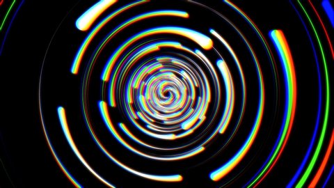 rainbow color glitch rotating lspiral ines drops background animation New quality universal motion dynamic animated technological colorful joyful dance music video 4k 60p stock video footage