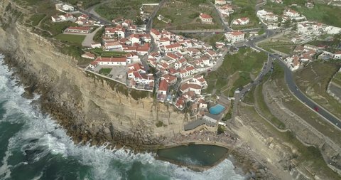 Aerial view of sea side village in Portugal