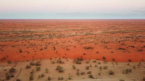 Gorgeous forward flying aerial shot tracking over the deserts of Australia's outback. Location Strzelecki Desert, South Australia.