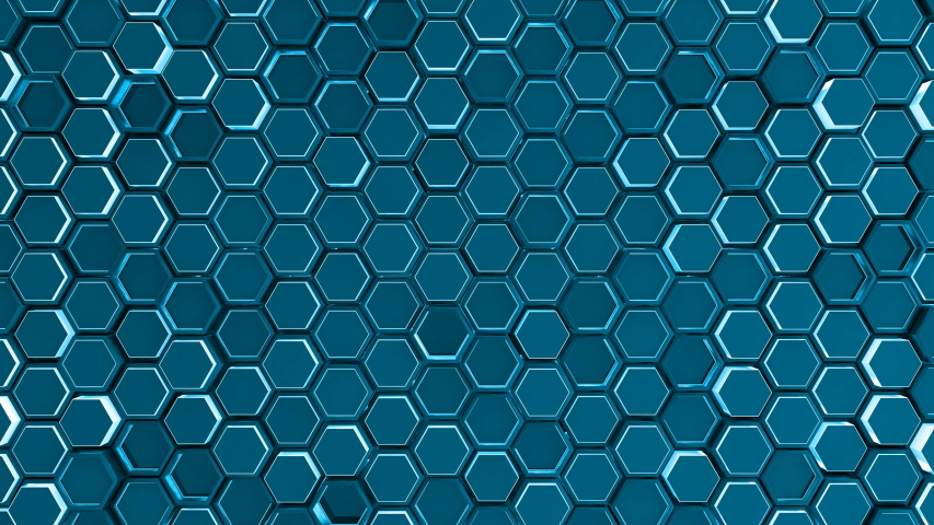 Abstract Hexagon Geometric Surface Loop. Stock Footage Video (100% ...