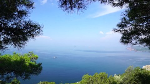 Adalar | bozcaada islands view | the wonder of nature | blue sea,  bright sunny day, Turkey.