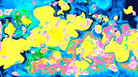 4K Beautiful colorful abstract liquid animation with motion bubbles .