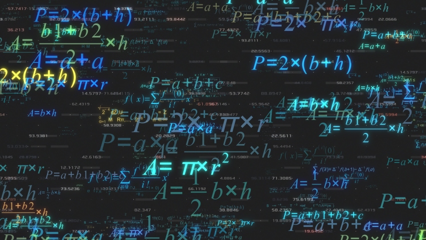 Math formulas animation with random numbers on background, concept of mathematical or scientific research (3d render) | Shutterstock HD Video #1032741245