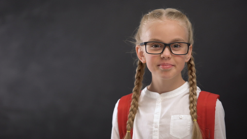 smart school girl eyeglasses